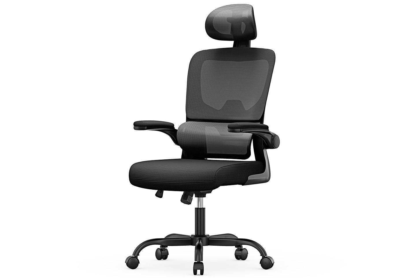 Ergonomic Desk Chair Swivel Computer Chair For Home Office Max Load 150kg  With Headrest Plus / Black