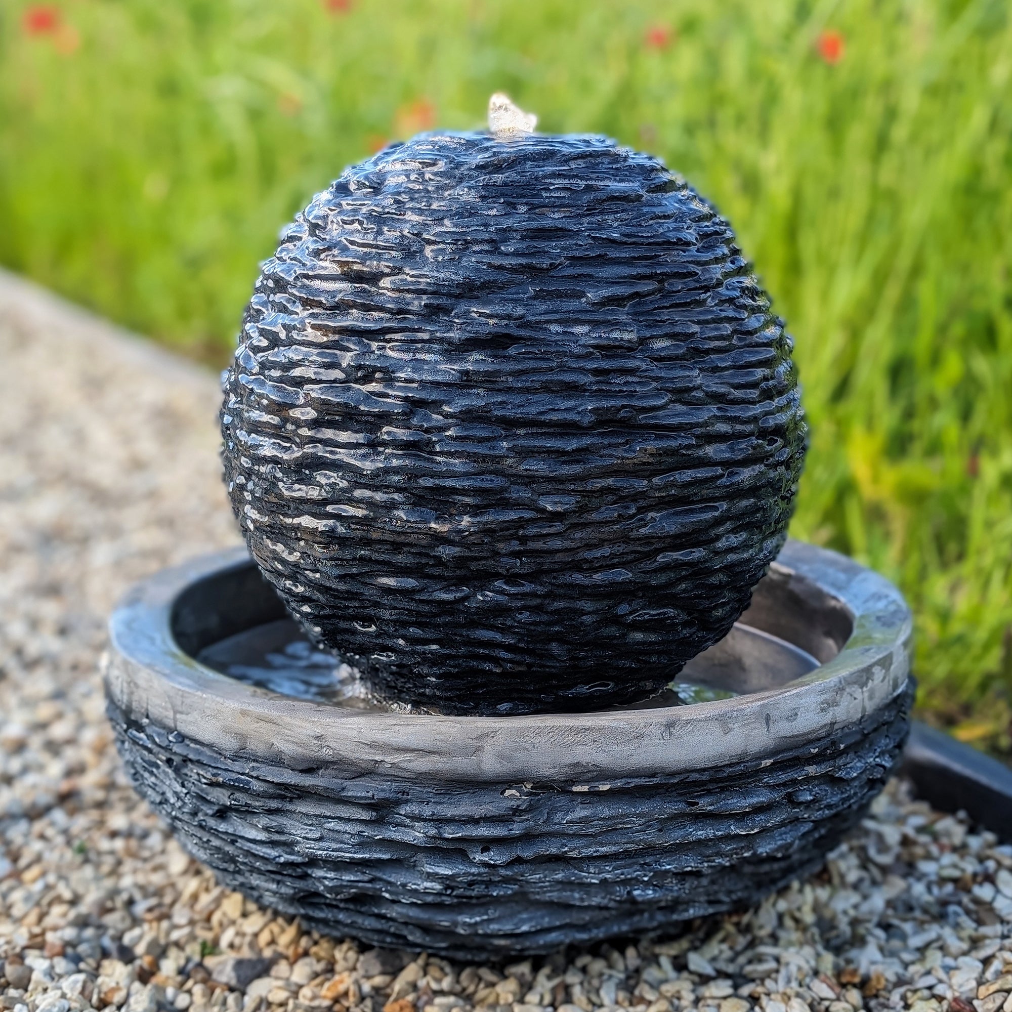 Faux Slate Sphere  Water Feature