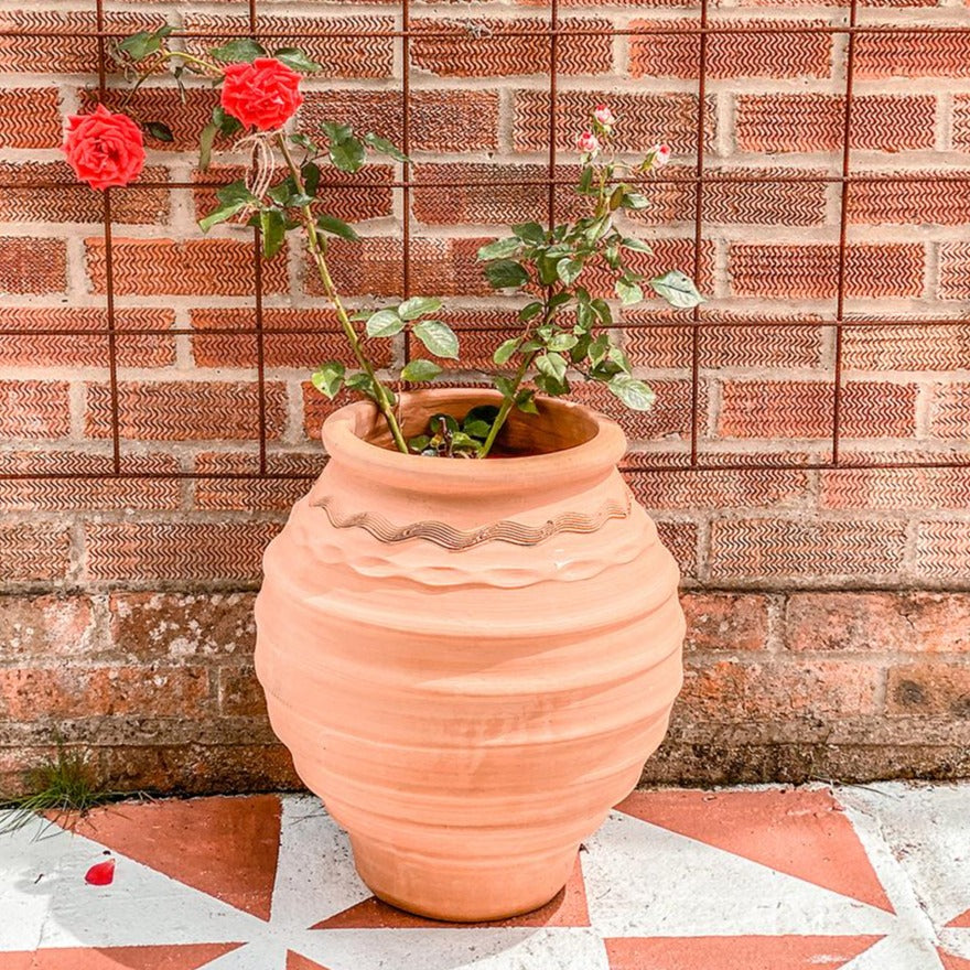 Frostproof Xxl Ornate Grecian Terracotta Pot - W85 X H75cm