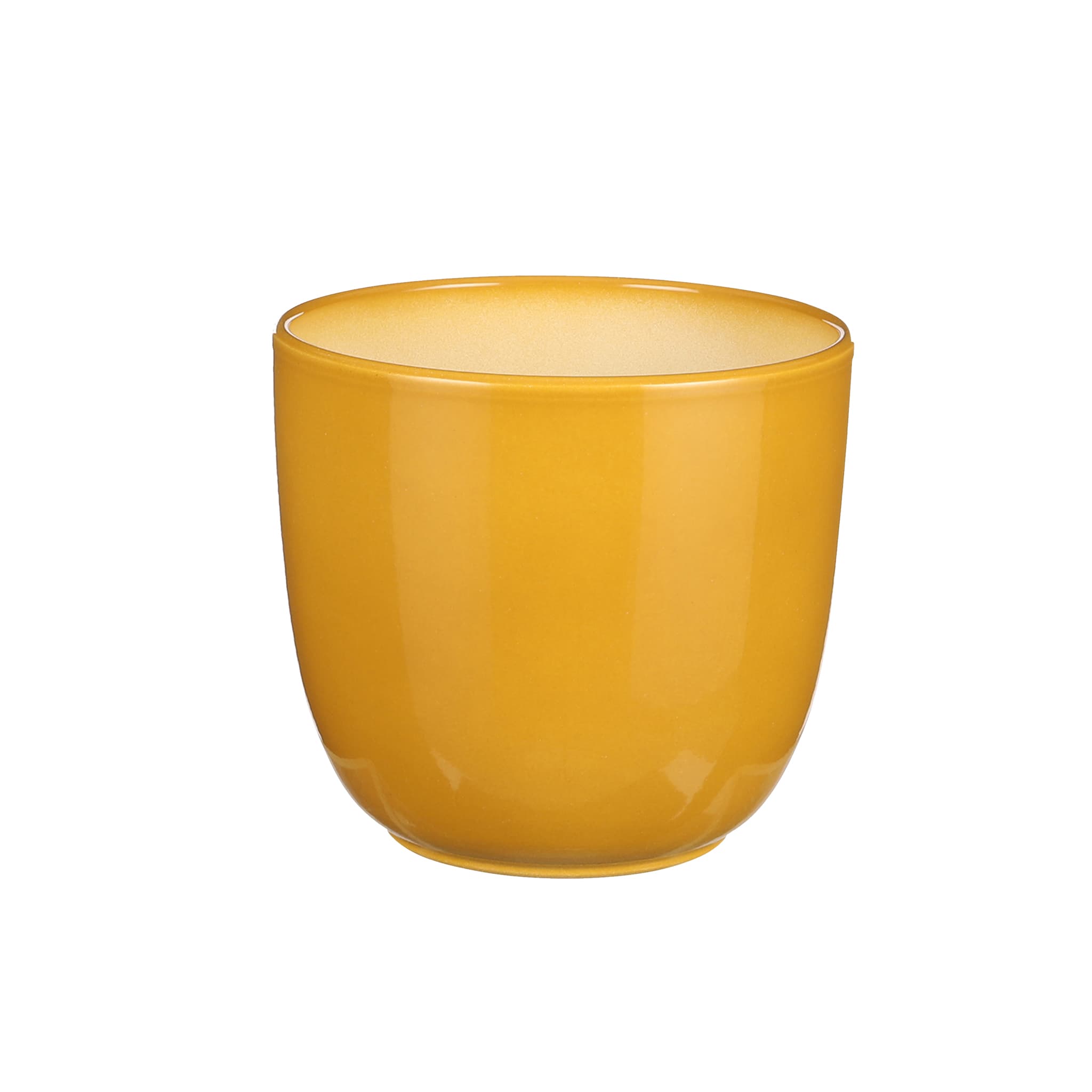 Gloss Ochre Ceramic Indoor Plant Pot - W17xh16cm