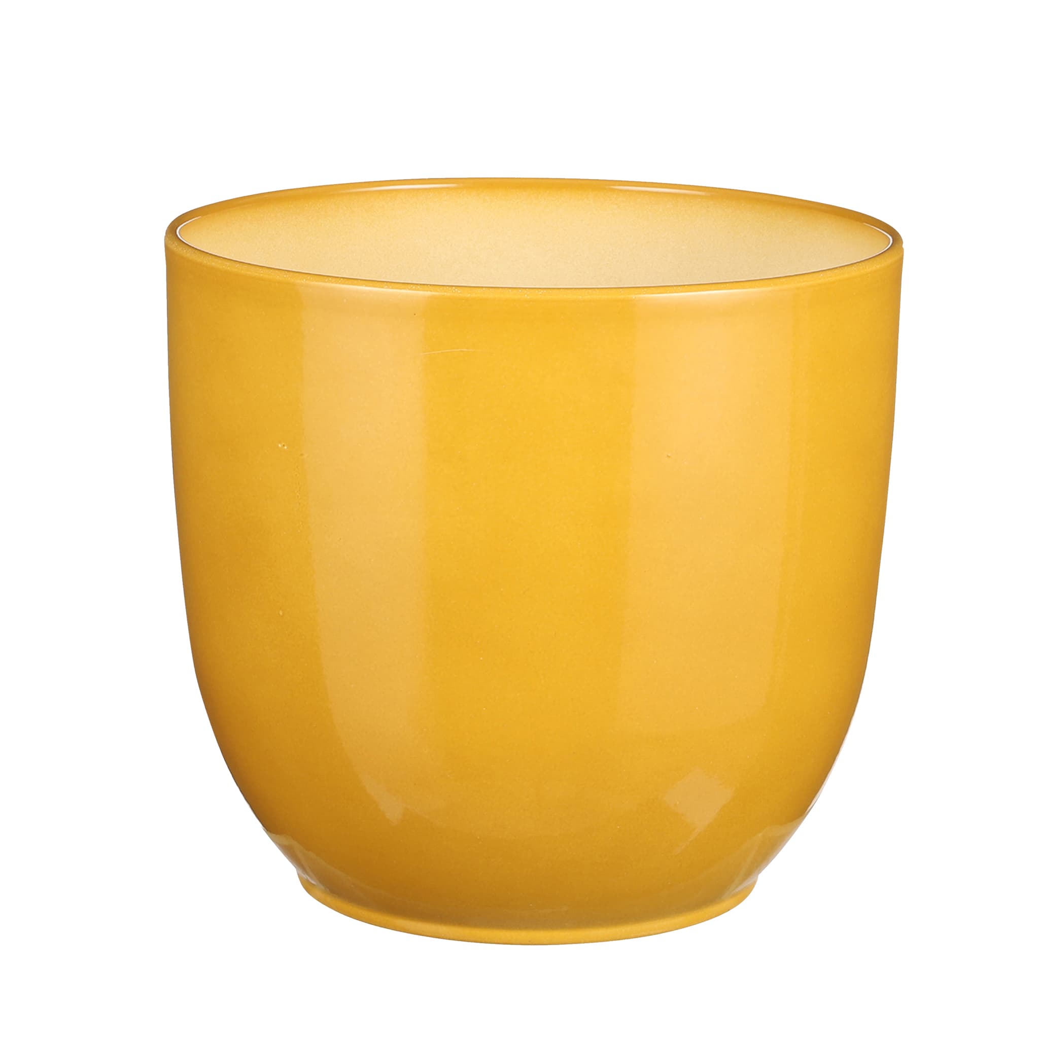 Gloss Ochre Ceramic Indoor Plant Pot - W25xh23cm