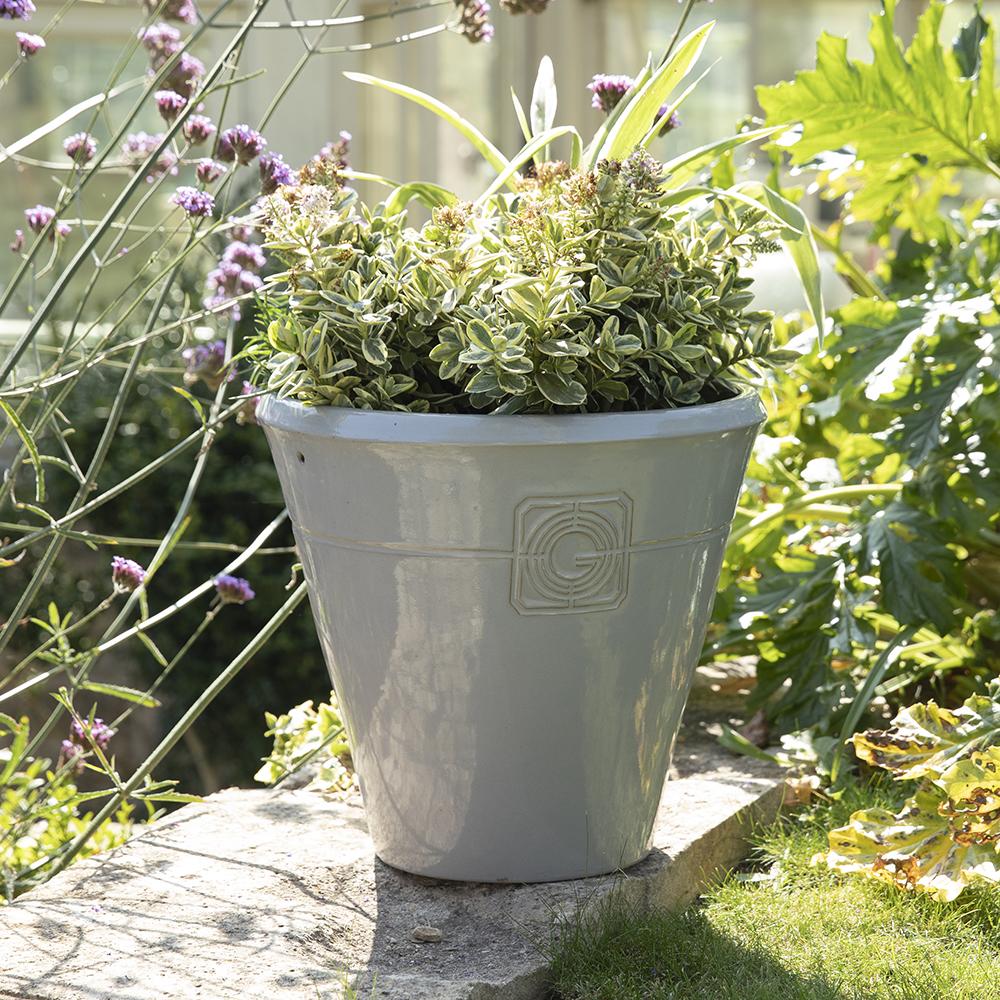 Large Grey Frostproof Clay Plant Pot - W42 X H39cm