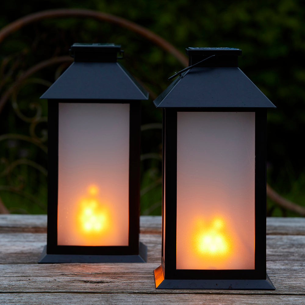 Led Solar Hurricane Lantern - 2-pack