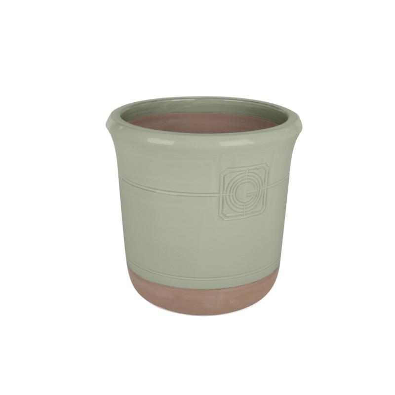 Loudon Topiary Green Glazed Classical Planter - W19 X H18 Cm