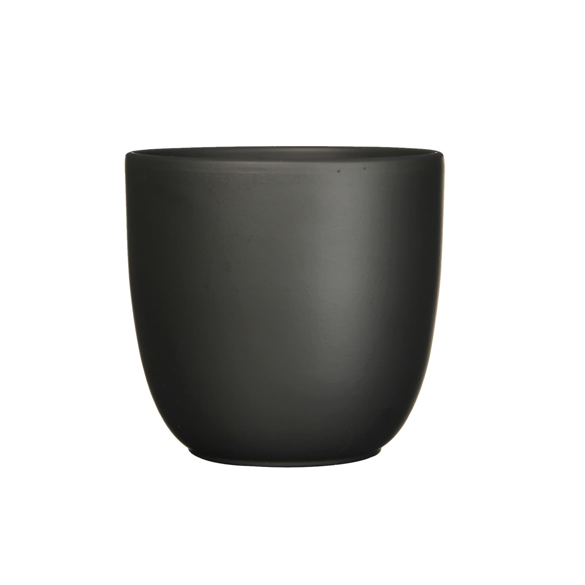 Matt Black Ceramic Indoor Plant Pot  W31xh28cm