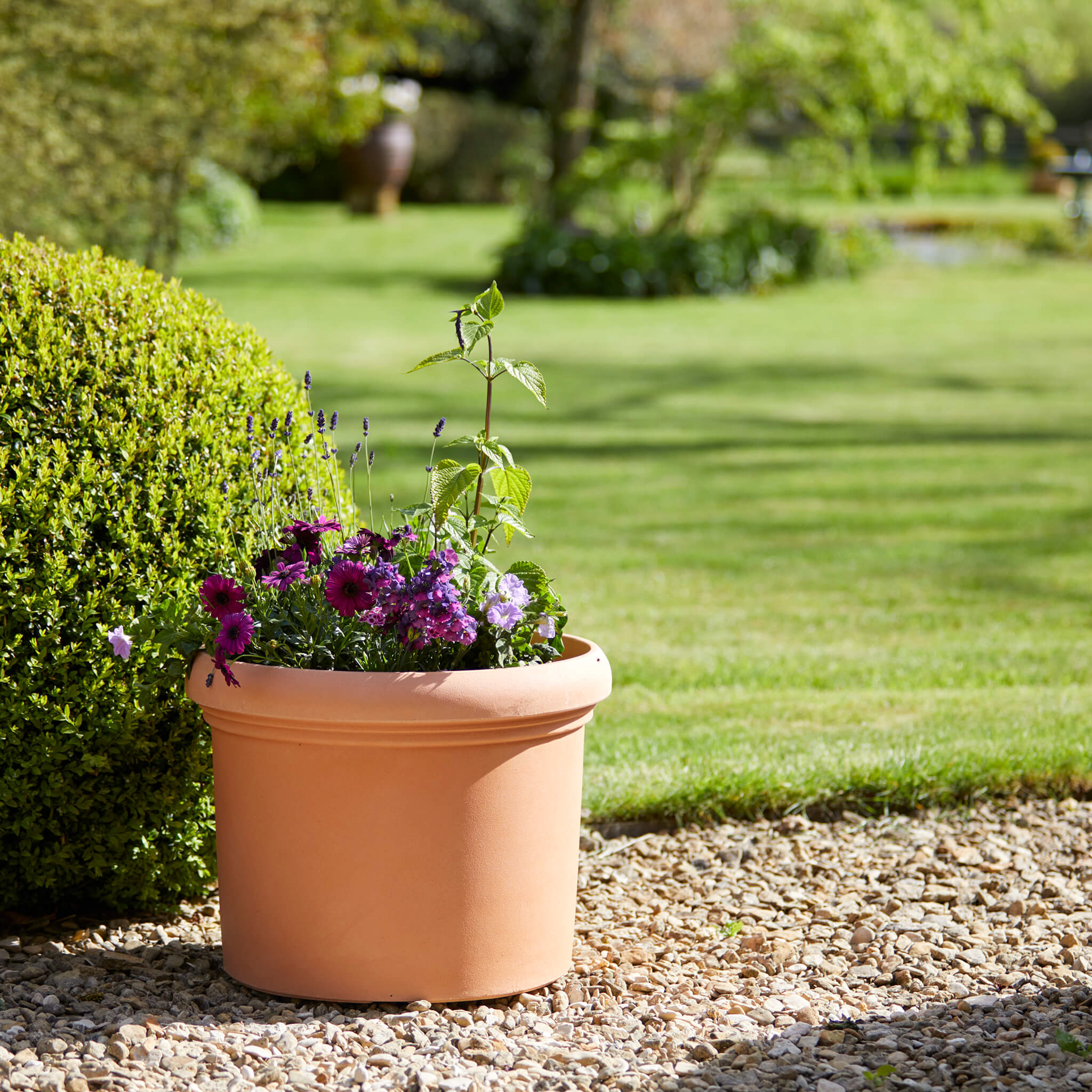 Recycled Plastic Terracotta Pot With Matt Finish - W50xh38cm