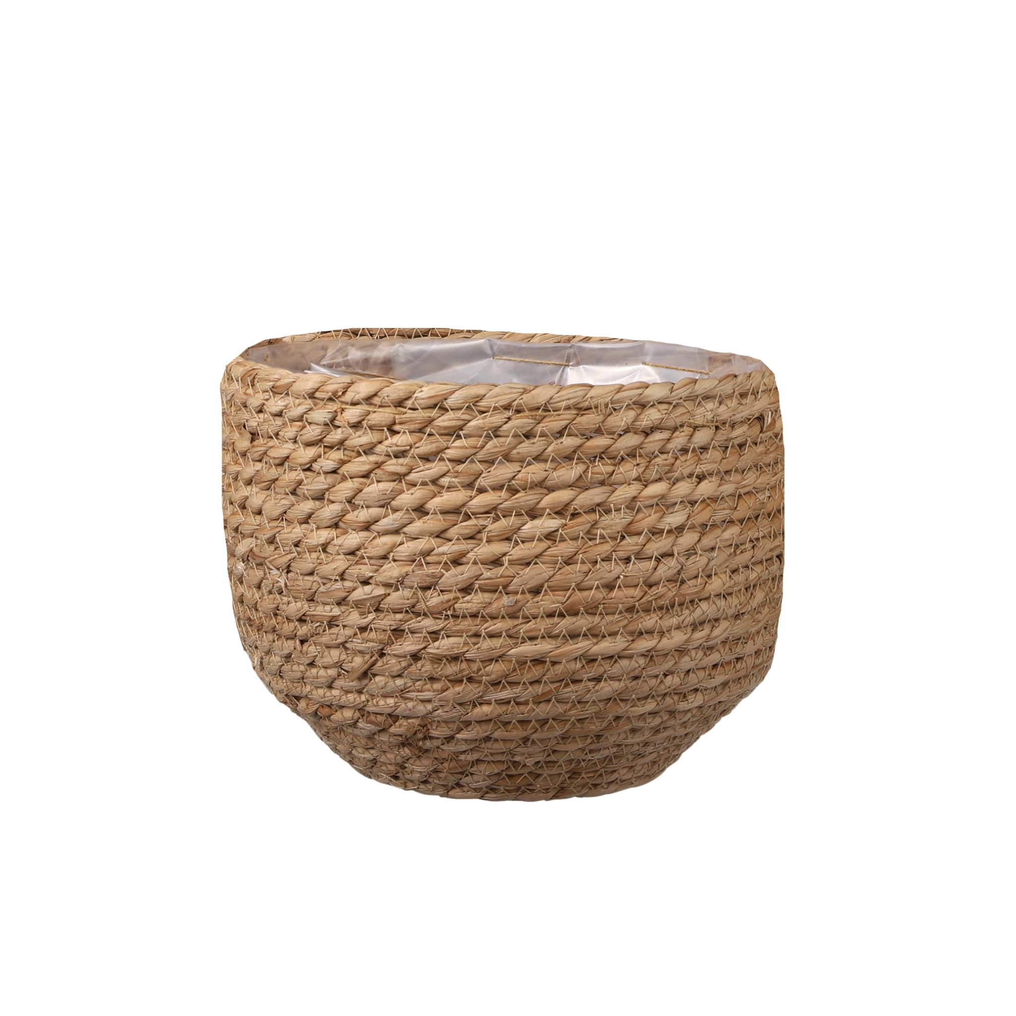 18cm Round Woven Seagrass Plant Pot Basket - W18 X H15cm