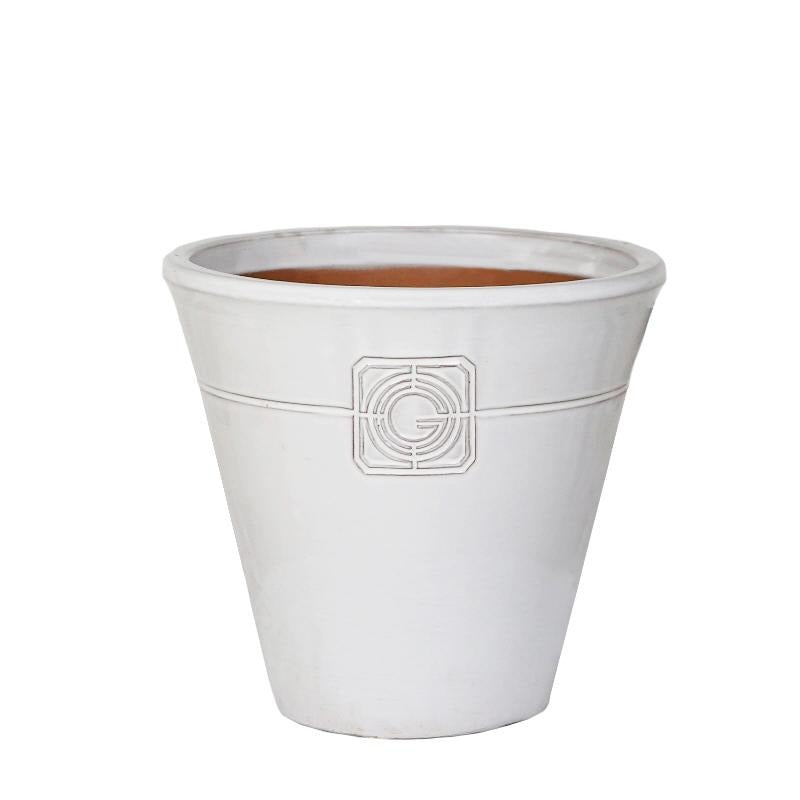 White Frostproof Clay Plant Pot - W34 X H31cm