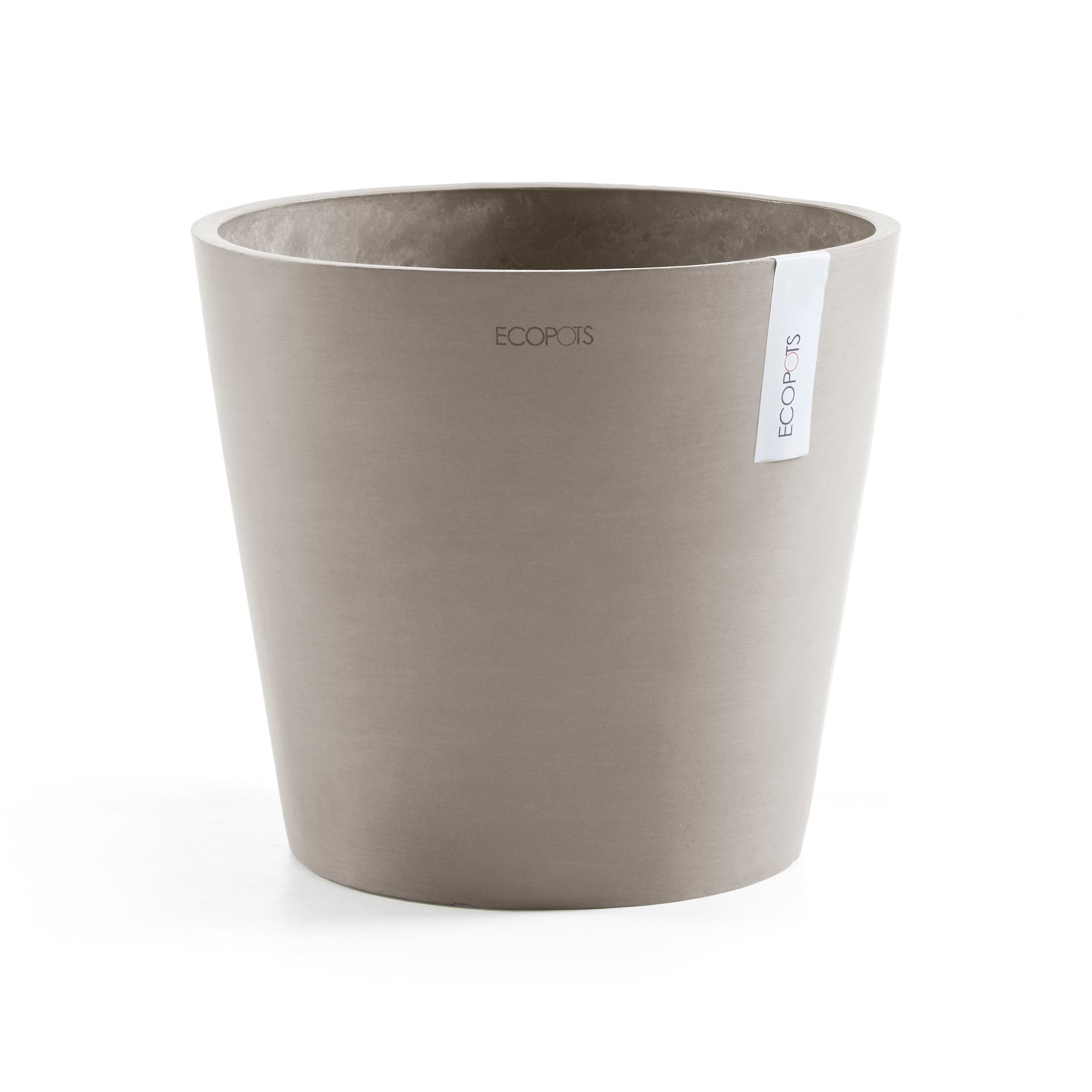 X Ecopots  Round Plant Pots Taupe