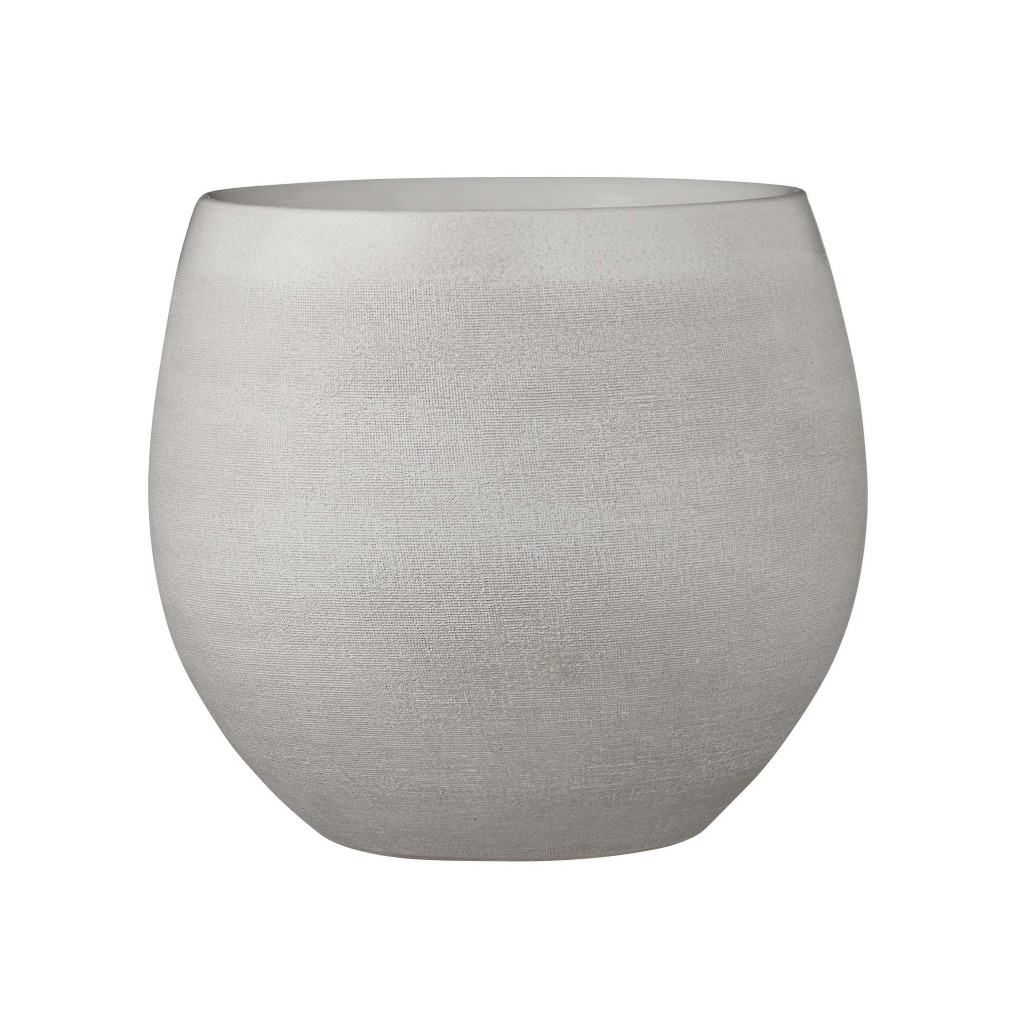 Curved Ceramic Indoor Grey Plant Pot - 23cm